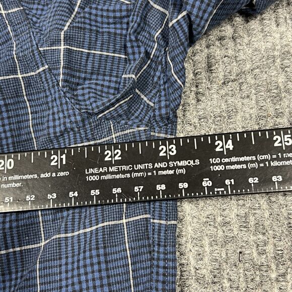 Chaps Ralph Lauren Shirt Mens‎ Medium Blue  Plaid Button Down VTG Cotton Casual - Picture 11 of 15